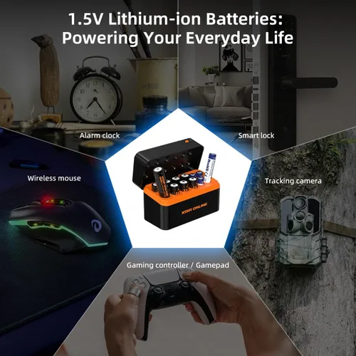 Vista 4 de XTAR AA Baterías Recargables con Cargador LC12 Doble a Baterías 1.5V 3600mWh AA 1200mWh AAA Kit (cargador+8AA+4AAA)