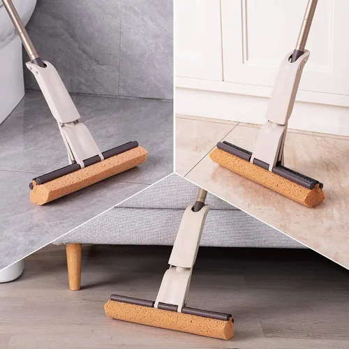 Vista 5 de Eyliden Trapeador de esponja con 2 cabezales reutilizables, mopa absorbente