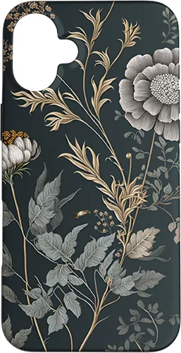 Vista 22 de iPhone 16 Cute Flowers Vintage Botánico Floral Ilustración Case