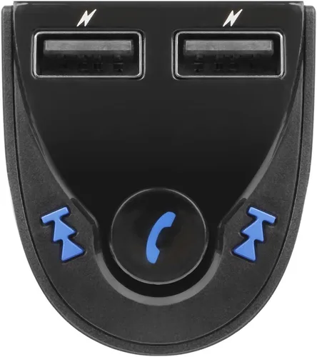 Vista 7 de ALURATEK Receptor de audio Bluetooth para coche y transmisor FM con micrófono para llamadas manos libres (ABF01F), azul