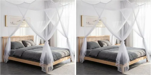 Vista 9 de Tebery Toldo de cama para cama tamaño King, red de pantalla extra grande con bolsa de transporte, kit de 2 aberturas para colgar