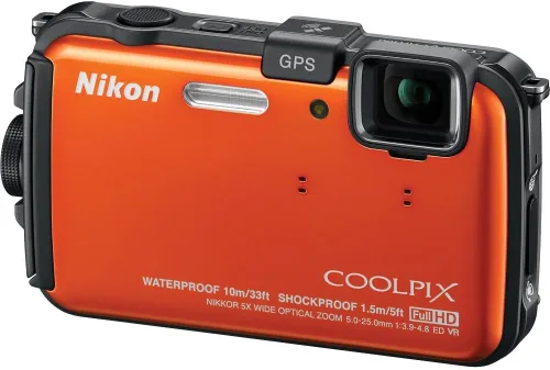 Vista 3 de Nikon COOLPIX AW100 16 MP CMOS Cámara digital impermeable con GPS y video Full HD 1080p (azul)