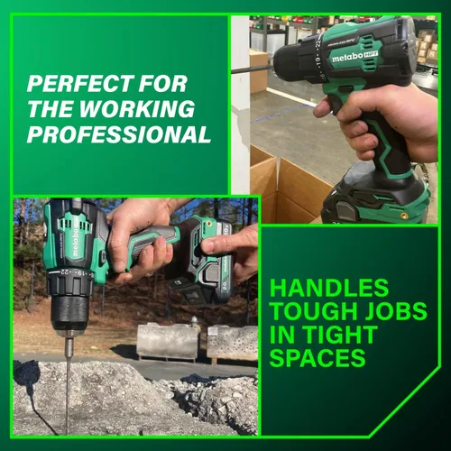 Vista 19 de Metabo HPT Kit de taladro de martillo inalámbrico MultiVolt™ de 36 V sin escobillas de 1/2 pulgada, kit de taladro eléctrico con baterías Metabo