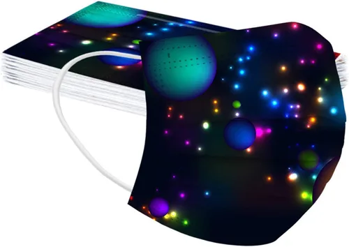 Vista 5 de 50 máscaras faciales desechables para niños y niñas, máscara de fiesta de mariposas, cuidado de la piel, vacaciones, transpirable, gruesa, 3 capas
