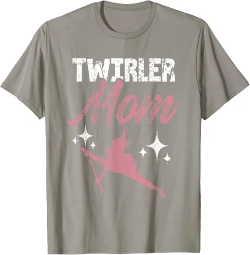 Vista 20 de Twirler Mom Baton Madre Majorette Funny Gymnastic Twirling T-Shirt Negro