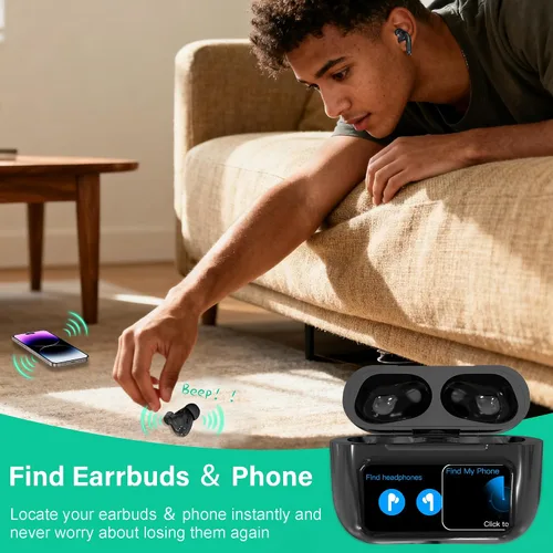 Vista 8 de ONES MusPlayE - Auriculares inalámbricos AI, traductor AI, Bluetooth 5.4 con pantalla táctil, cancelación activa de ruido, conexión con aplicación