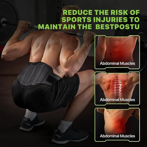 Vista 8 de Cinturón de levantamiento de pesas para hombres y mujeres, cinturón de gimnasio de apoyo lumbar y espalda de 8 pulgadas para culturismo, fitness