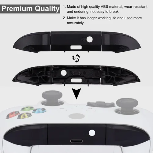 Vista 3 de Ikpek 2 Pack Bumpers Replacement LB RB Button for Xbox Series XS Controllers, Black + White Shoulder Trigger Buttons Top Middle Bracket for Xbox