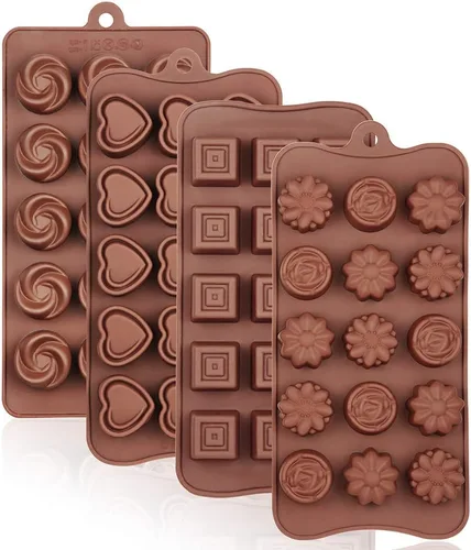 Vista 8 de La chat 2 paquetes de moldes de silicona para chocolate, molde antiadherente de grado alimenticio para hornear, dulces y mantequilla con diferentes