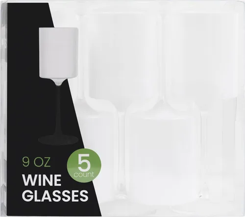 Vista 13 de PLASTICPRO Paquete de 10 copas de vino de plástico de 14 onzas, dos tonos, elegantes, desechables, con tallo, reutilizables, de plástico duro