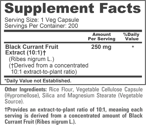 Vista 4 de NusaPure Grosella negra equivalente a 2500 mg por cápsula 200 cápsulas vegetales (polvo, extracto 10:1, vegano, sin OMG y sin gluten)
