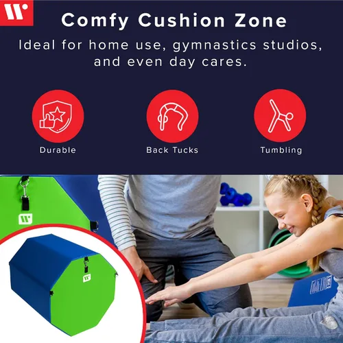 Vista 2 de We Sell Mats - Alfombrilla de gimnasia octogonal con forma de destreza, para volteretas, saltos y puente, entrenador para gimnasia, porrismo y artes