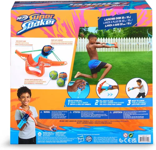 Vista 2 de Nerf Super Soaker - Rocket Storm Ball Water Rocket incluye 4 bolas reutilizables absorbentes de agua