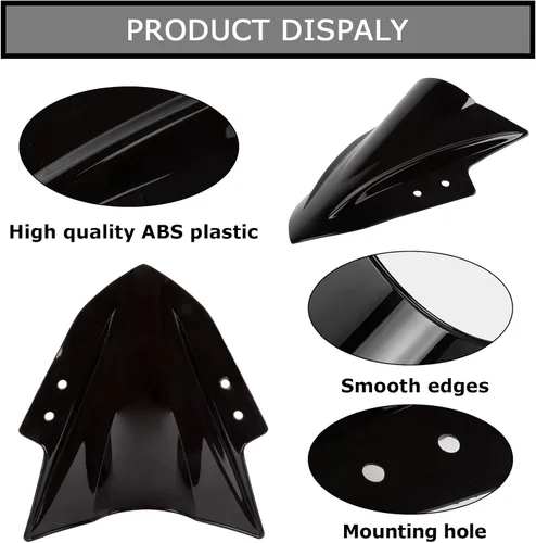 Vista 4 de Parabrisas doble burbuja deflector de viento pantalla para Ninja 300 EX300R EX300 2013-2017 2013 2014 2015 2016 2017 negro
