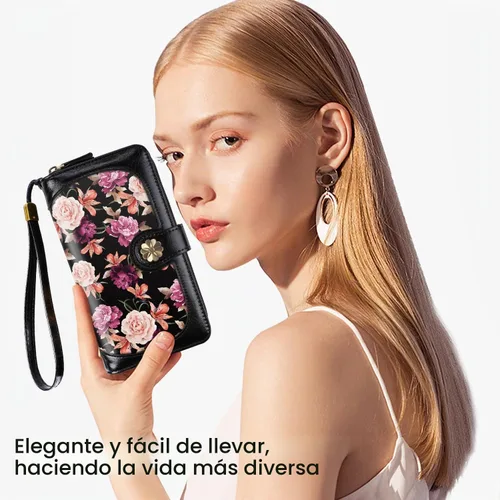 Vista 7 de Coco Rossi Billeteras para mujer con múltiples tarjetero, cartera de embrague, tarjetero, organizador de tarjetas para mujer con correa