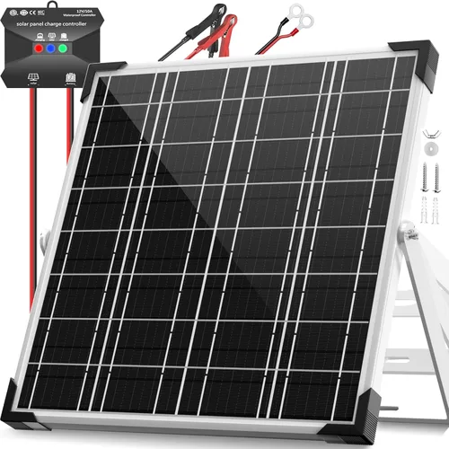 Vista 14 de Voltset - Cargador de batería solar de 10 W 12 V: mantenedor de panel solar para automóvil, barco - Cargador solar monocristalino impermeable