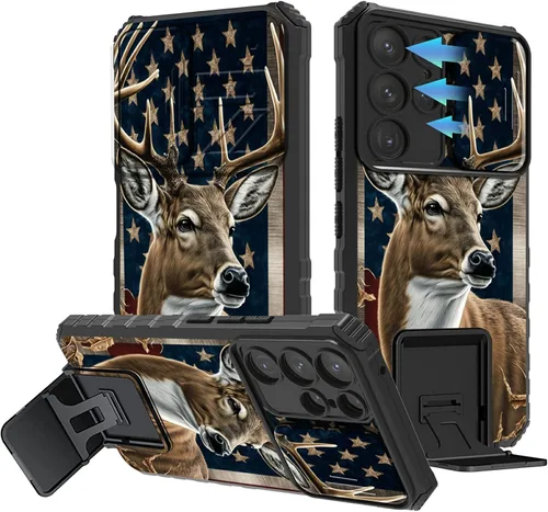 Vista 34 de Funda para Samsung Galaxy A13 5G/4G/A04S, Galaxy A13 5G con cubierta de cámara deslizante, funda de doble capa integrada con función atril