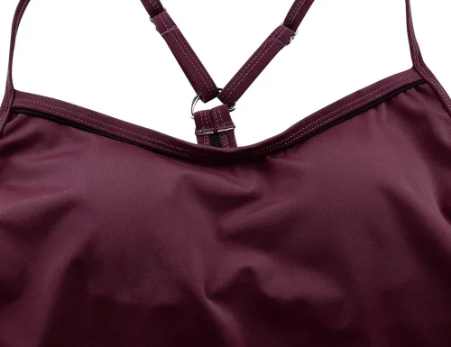 Vista 6 de Hilor - Traje de baño de dos piezas estilo tankini para mujer con espalda cruzada