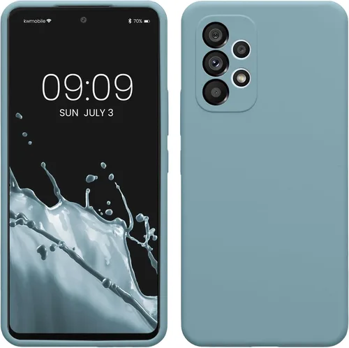 Vista 304 de kwmobile Funda Compatible con Samsung Galaxy A14 5G - Funda de teléfono de TPU y silicona con acabado suave - Verde Lima