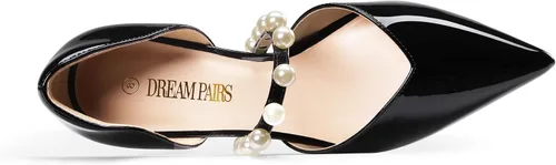 Vista 5 de DREAM PAIRS Zapatos de tacón alto con punta cerrada para mujer, con tiras de perla, elegante, D'Orsay, vestido de boda, fiesta, zapatos de tacón