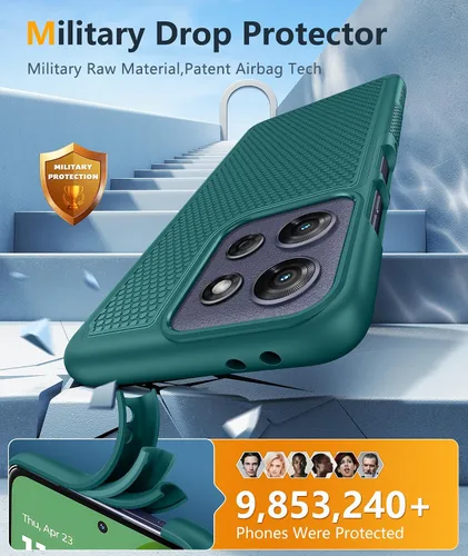 Vista 966 de FNTCASE Funda para iPhone 17 Pro: Fundas delgadas translúcidas de color azul claro compatibles con MagSafe, protección completa de la cámara