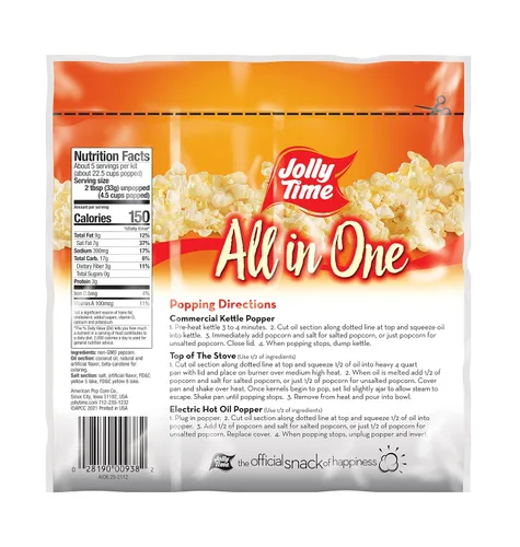 Vista 2 de JOLLY TIME Kit de palomitas de maíz todo en uno, paquetes de porciones con granos, aceite y sal para cine o máquinas de reventar aire