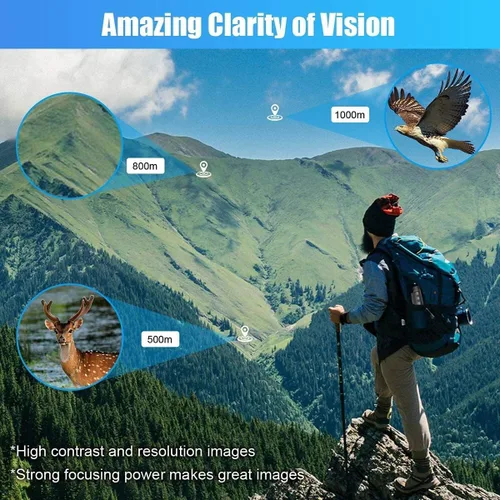 Vista 4 de Telescopio monocular con zoom de teleobjetivo, 40 x 60 HD, alta potencia, con soporte para teléfono inteligente y trípode IPX4, impermeable, BAK4