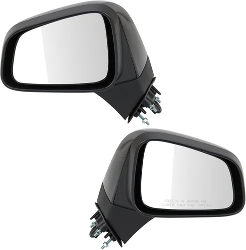 Vista 245 de TRQ Conjunto de 2 piezas de espejo lateral para conductor y pasajero, ajuste eléctrico, sin calefacción, sin memoria, color negro, compatible