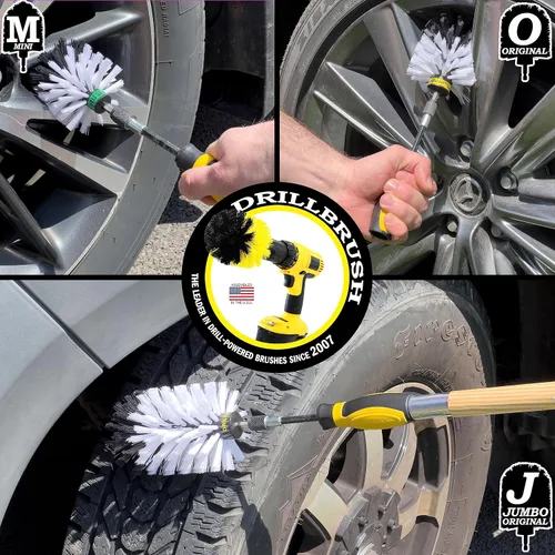 Vista 2 de Suministros de limpieza para el interior del automóvil, kit de detallado de automóvil, cepillos para limpieza, cepillo de limpieza de ruedas