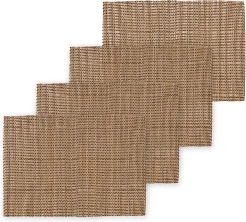 Vista 10 de BambooMN Mantel individual de bambú/tapete rodante de sushi - 18" x 13" - marrón, 4 piezas