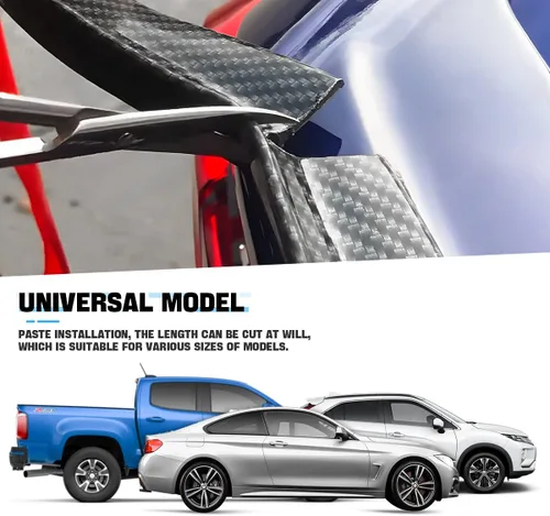 Vista 10 de Blilo Kit de alerón para maletero de automóvil, kit universal de barra de tira de ala trasera automotriz de 4.9 pies, instalación sin perforaciones
