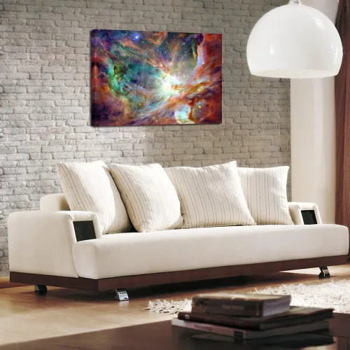 Vista 3 de KREATIVE ARTS Impresiones en lienzo para pared, diseño de nube cósmica, estrellas, nebulosa, cielo nocturno, por la NASA, decoración moderna
