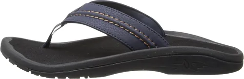 Vista 2 de Sandalias Olukai Hokua de surf para hombre, Negro, 7