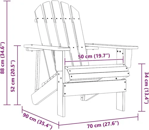 Vista 2 de Blue Adirondack Chair, Solid Fir Wood Outdoor Seating, Ergonomic Design for Garden Patio, 34.1x27.4x35.2 in, Weather-Resistant Front Porch Furniture