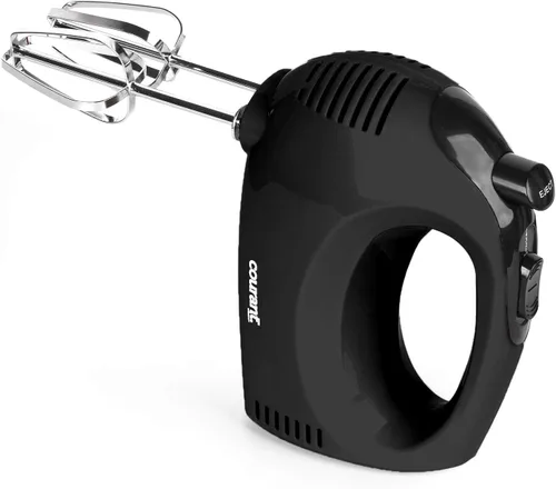 Vista 7 de Courant CHM-1550 Batidora de mano eléctrica con control de 5 velocidades 150 W con botón pulsador de expulsión de batidor cromado, negro