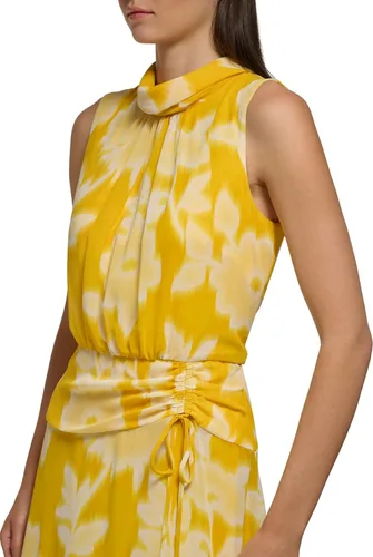 Vista 2 de Karl Lagerfeld Paris Vestido largo floral alto-bajo para mujer
