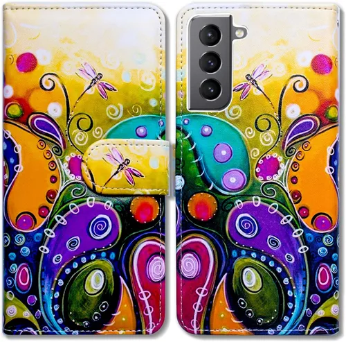 Vista 15 de Bcov Funda para Galaxy S22 Plus, funda de piel con tapa y soporte para tarjeta y soporte para Samsung Galaxy S22 Plus 5G / S22+ Patrón de pájaro