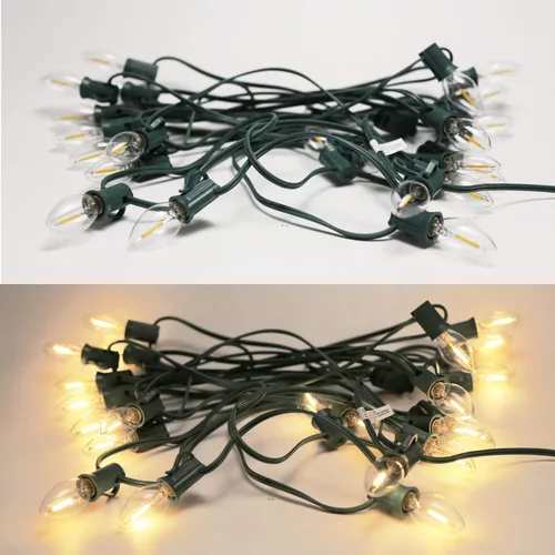 Vista 5 de Paquete de 25 bombillas LED de repuesto C7 de 0.6 W equivalentes C7 2700k Paquete de 25