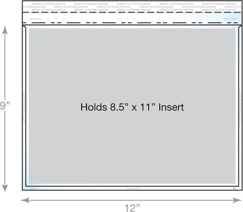 Vista 3 de EnvyPak 9 x 12 Clear Booklet Envelopes, 4.5 Mil Heavy Duty Polypropylene, Peel & Reseal Adhesive, USPS Approved Materials, Crystal Clear Catalog