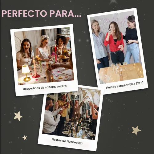 Vista 2 de Talking Tables Prosecco Pong - Juego de beber Incluye 12 vasos y 3 bolas Juegos de fiesta para despedida de soltera, noche de niñas, cumpleaños
