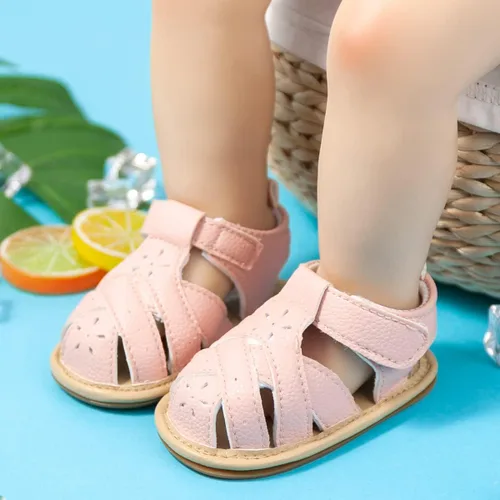 Vista 4 de KIDSUN Sandalias para bebés, niñas y niños, suela de goma antideslizante, para verano, playa, al aire libre, zapatos para cuna