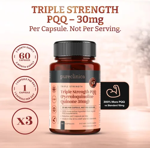 Vista 4 de Triple Strength PQQ (pirroloquinolina quinona) - Masivo 30mg x 60 cápsulas vegetarianas - 300% más fuerte que la mayoría de nuestros competidores