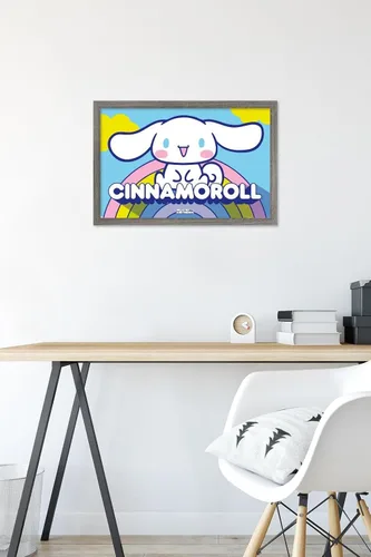 Vista 6 de Hello Kitty and Friends: 22 Over The Rainbow - Póster de pared de Cinnamoroll, 22.4 pulgadas de largo x 14.7 pulgadas de ancho, versión enmarcada