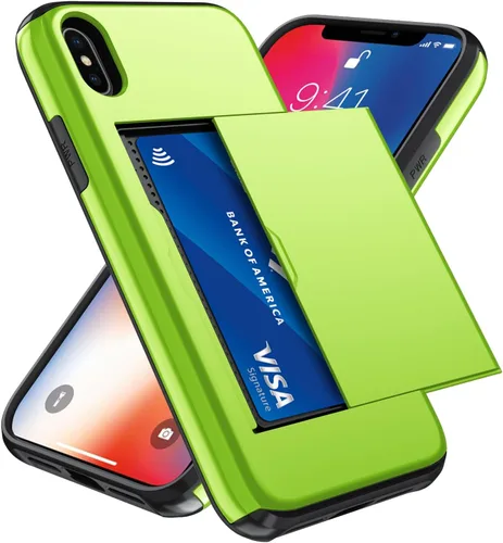 Vista 61 de Qinmay Funda compatible con iPhone 7 Plus/8 Plus con tarjetero, doble capa a prueba de golpes, funda protectora resistente con ranura oculta Negro