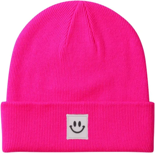 Vista 7 de MaxNova Gorro de punto con cara sonriente para hombres/mujeres