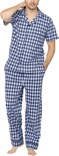 Vista 34 de PajamaGram Conjunto de pijama para hombre, clásico, 100% algodón Negro