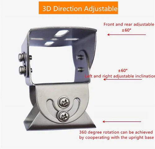 Vista 3 de Adaptador universal de acero de 2 capas para montaje en poste de pared, soporte universal de 3 ejes, adaptador de extensión de base de metal sólido