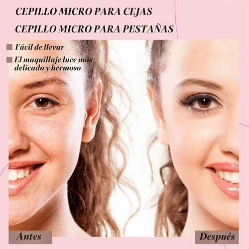 Vista 4 de Lallisa 100 piezas de cepillo micro de cejas con tapa, herramienta de laminación de cejas, cepillo de pestañas, peine multifuncional para pestañas