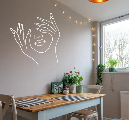Vista 11 de Letrero de neón estético de neón de 19 pulgadas, decoración de pared con luz LED para el hogar, dormitorio, sala de estar, tienda, regalos