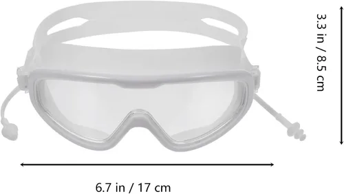 Vista 2 de GANAZONO Adult Swim Goggles Waterproof Silicone Swim Glasses Anti-fog Swimming Equipment White Frame for Swimming Training and Water Sports